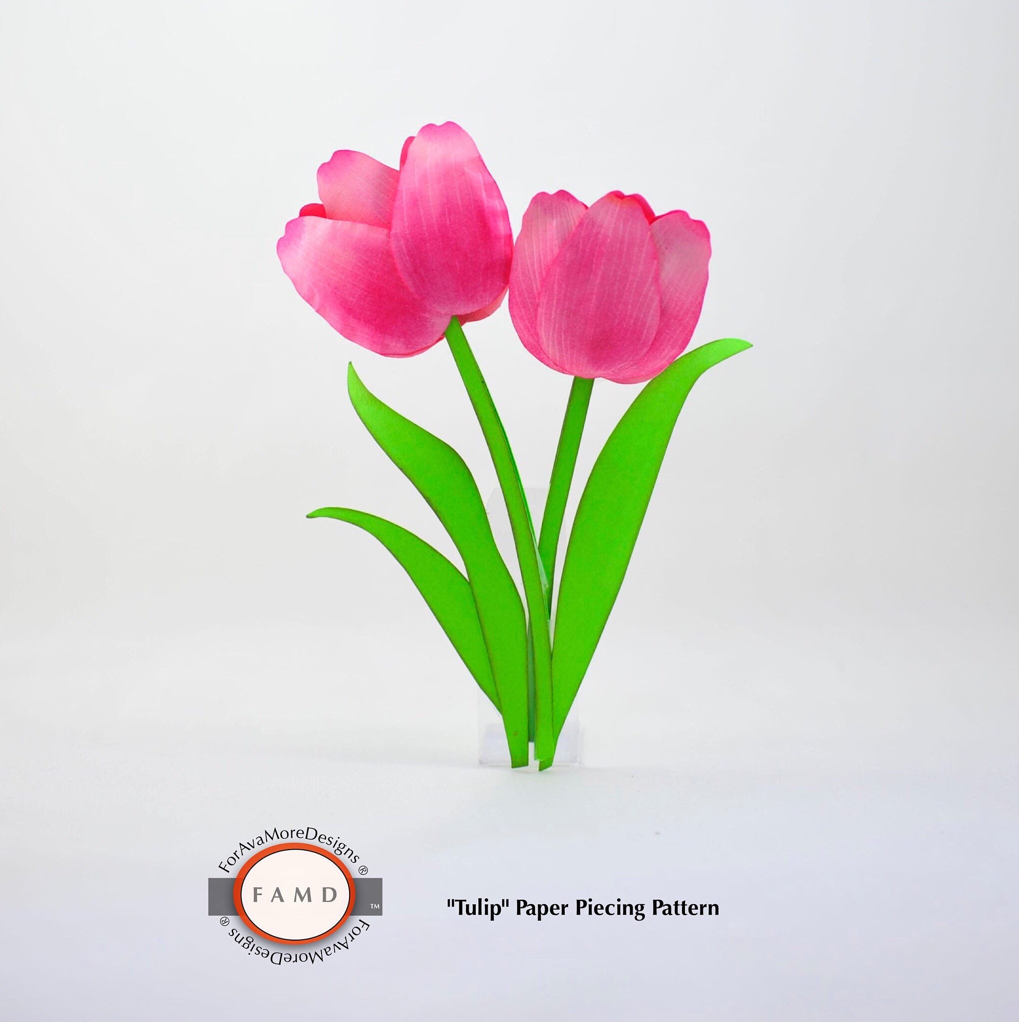 2D Tulip Flower SVG Digital Die Cut Paper Piecing Patterns for Etsy