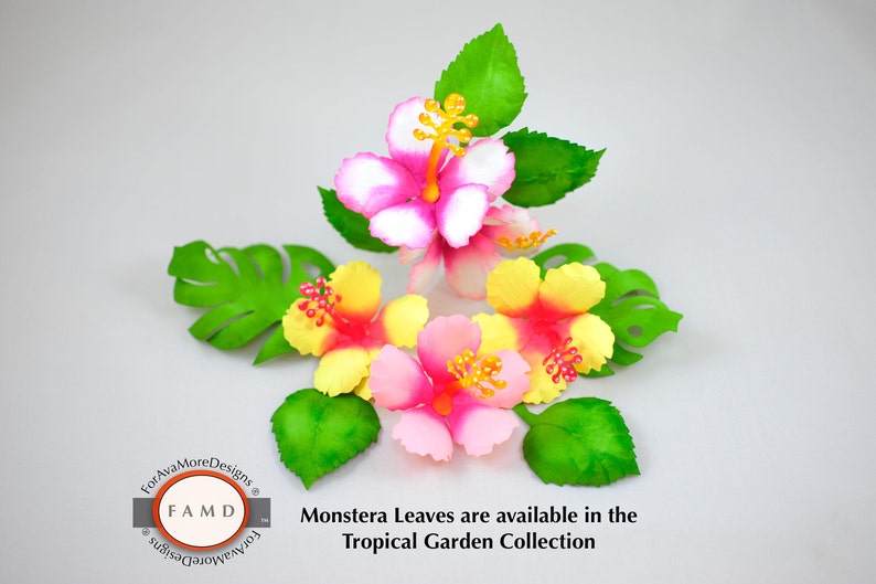 3D Hibiscus Tropical Hawaiian Flower SVG Digital Die Cut Paper Piecing ...