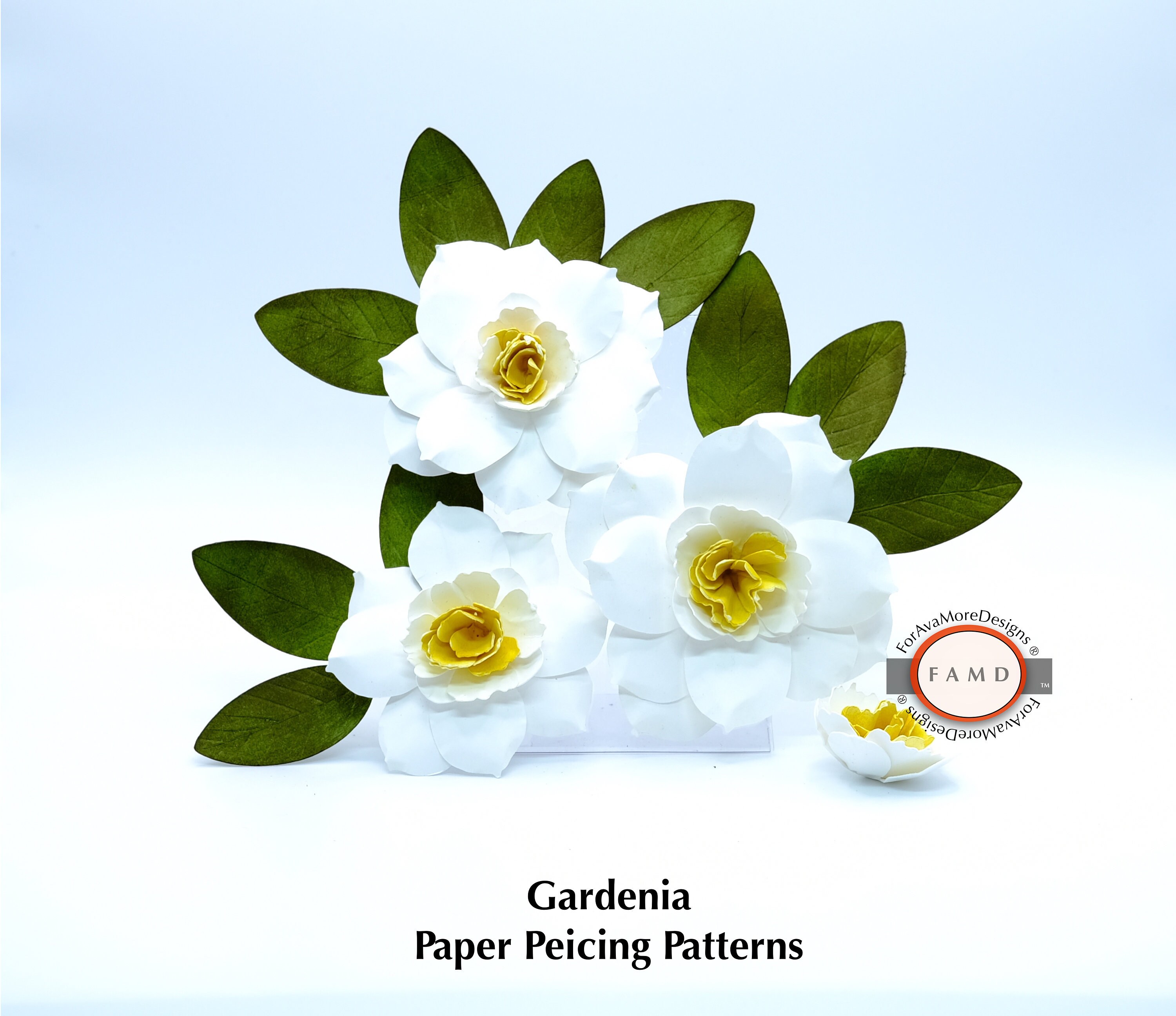 Plantilla SVG de flor de gardenia 3D para máquinas de corte Cricut y Cameo  - Etsy México, image size:3000x2591