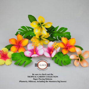 3D Hibiscus Tropical Hawaiian Flower SVG Digital Die Cut Paper Piecing ...