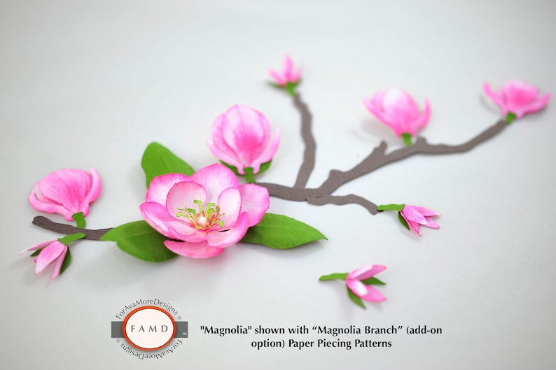 Download 3D Magnolia Flower SVG Digital Die Cut Paper Piecing ...