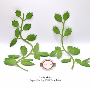 Leafy Vines SVG Digital Die Cut Paper Piecing Patterns for Cards, Scrapbook, and Invitations