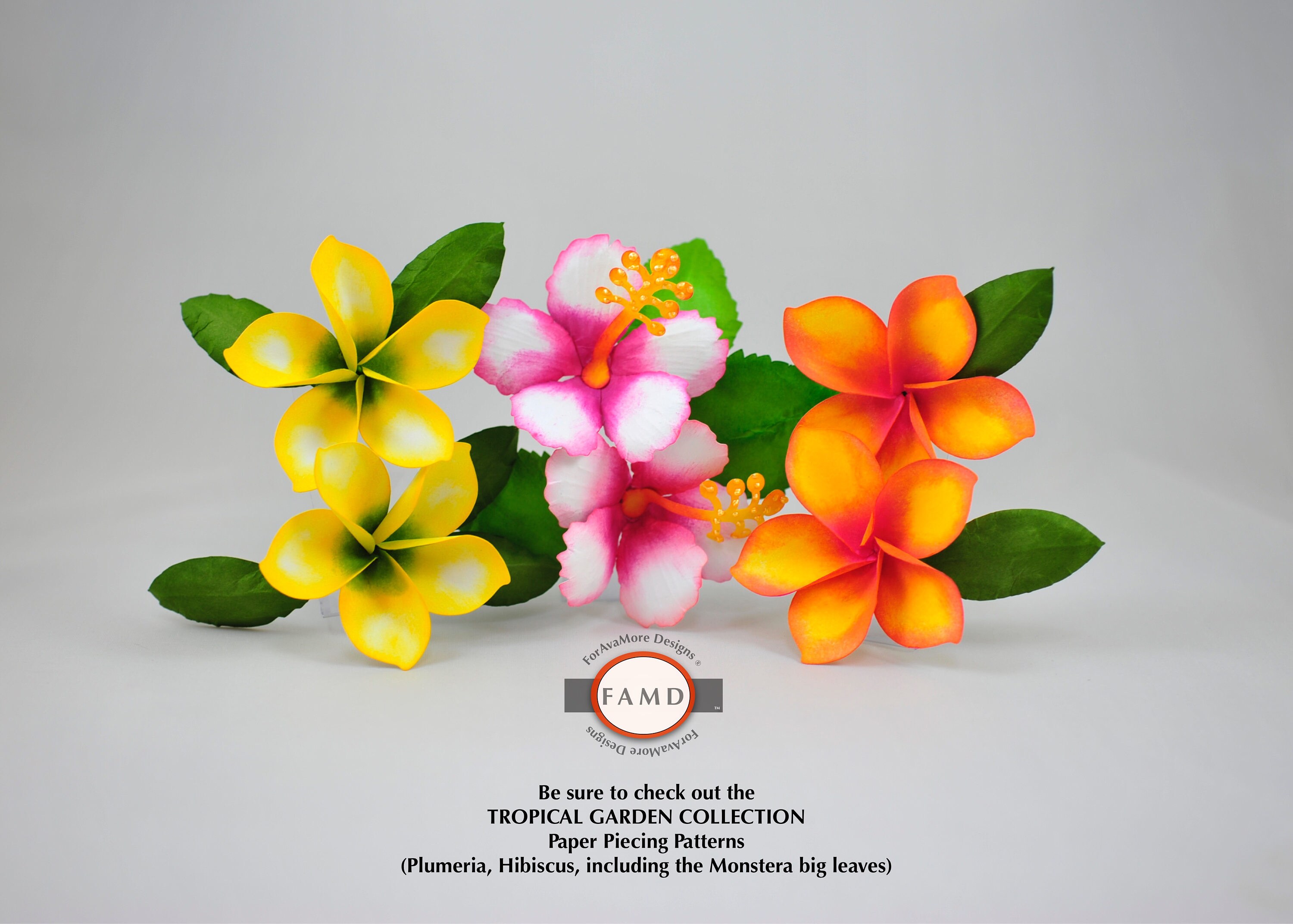 3D Hibiscus Tropical Hawaiian Flower SVG Digital Die Cut Paper Piecing ...