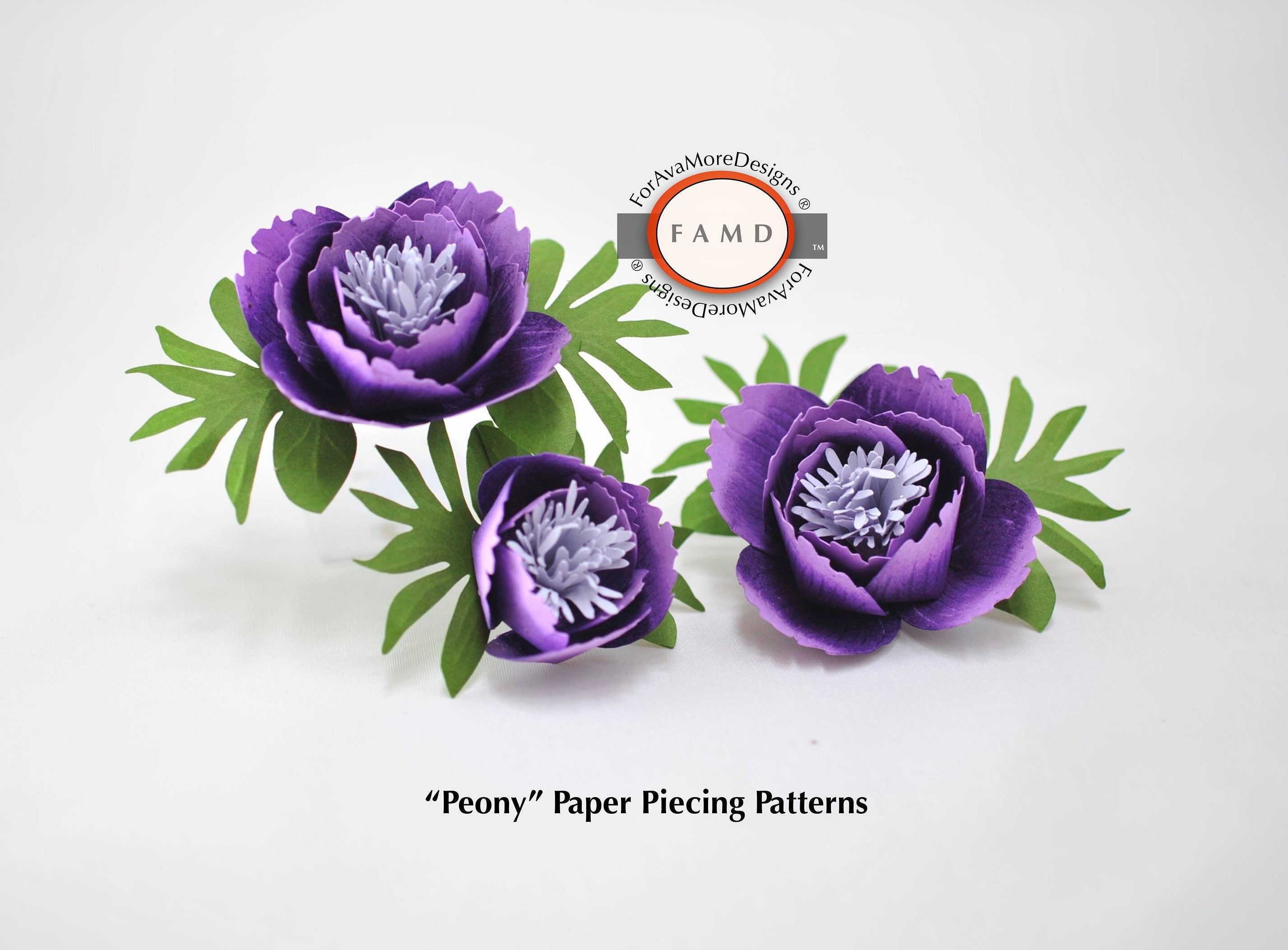 3D Peony Flower SVG Digital Die Cut Paper Piecing Patterns for Cards ...