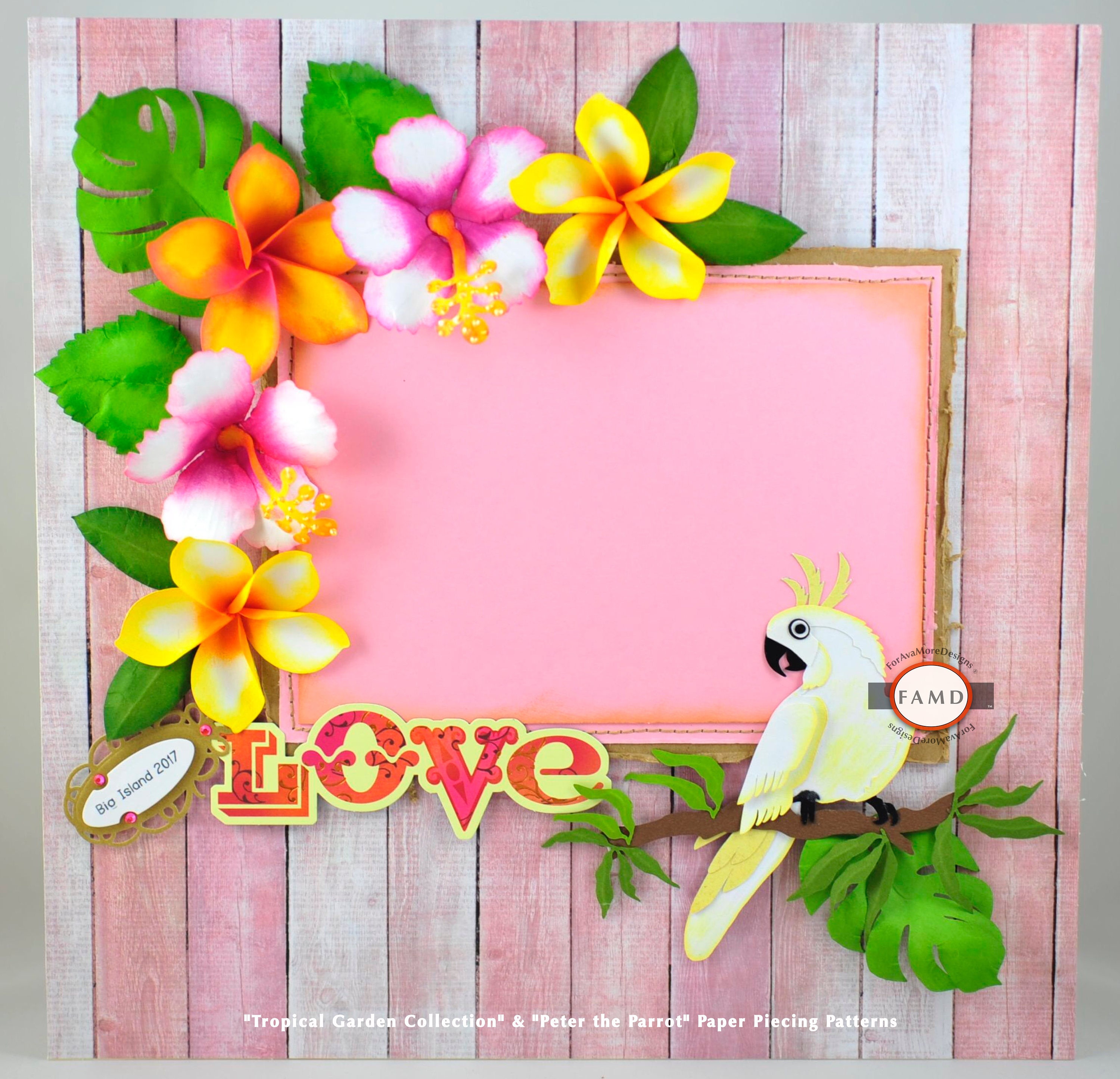 3D Hibiscus Tropical Hawaiian Flower SVG Digital Die Cut Paper Piecing ...