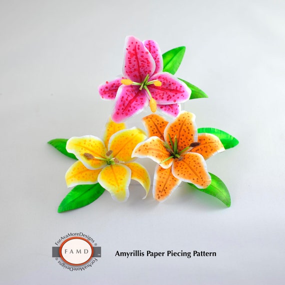 Download 3D Lily Flower SVG Digital Die Cut Paper Piecing Pattern ...