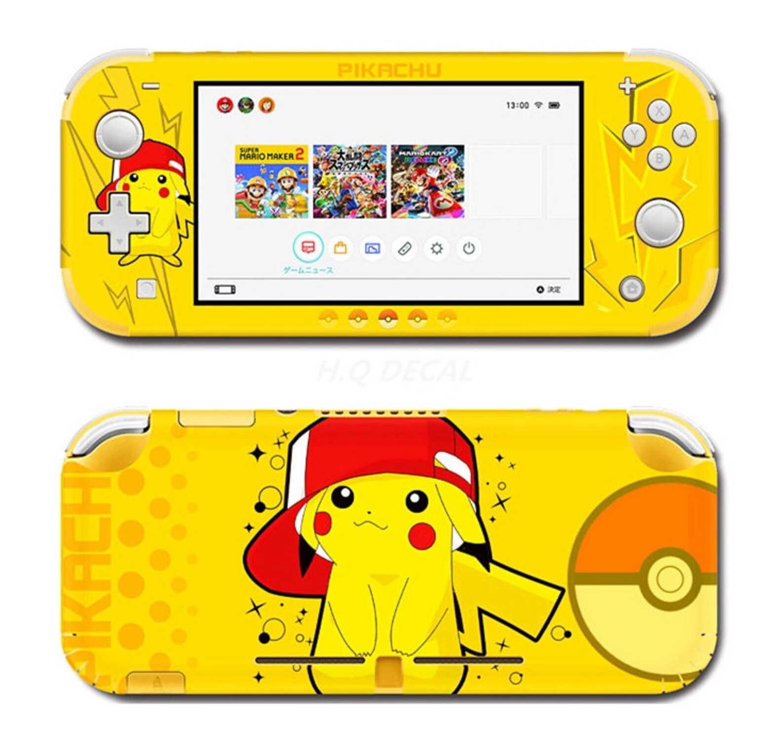 Yellow Pokemon Nintendo Switch Lite Skin Full Wrap Vinyl Skin Etsy