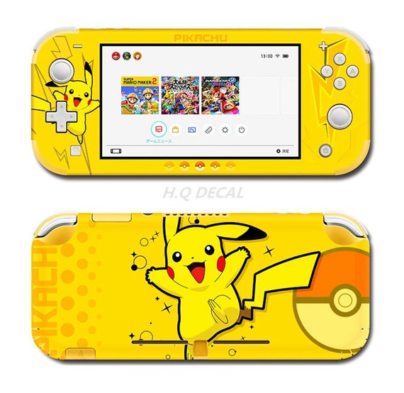 Nintendo Switch Lite Skin Pokemon Pikachu Yellow Vinyl Decal Screen  Protector