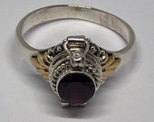 Poison Ring, Garnet Silver Poison Ring Size 8, Garnet Silver Poison Ring Size 9