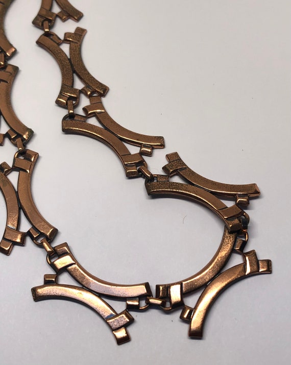RENIOR Necklace, Mid Century 1950s Copper Linked … - image 2