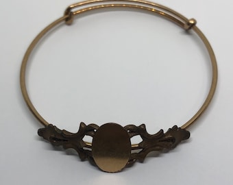 Signet Sweetheart Vintage Bracelet, Art Nouveau Signet Bracelet, 7” L to 8” L