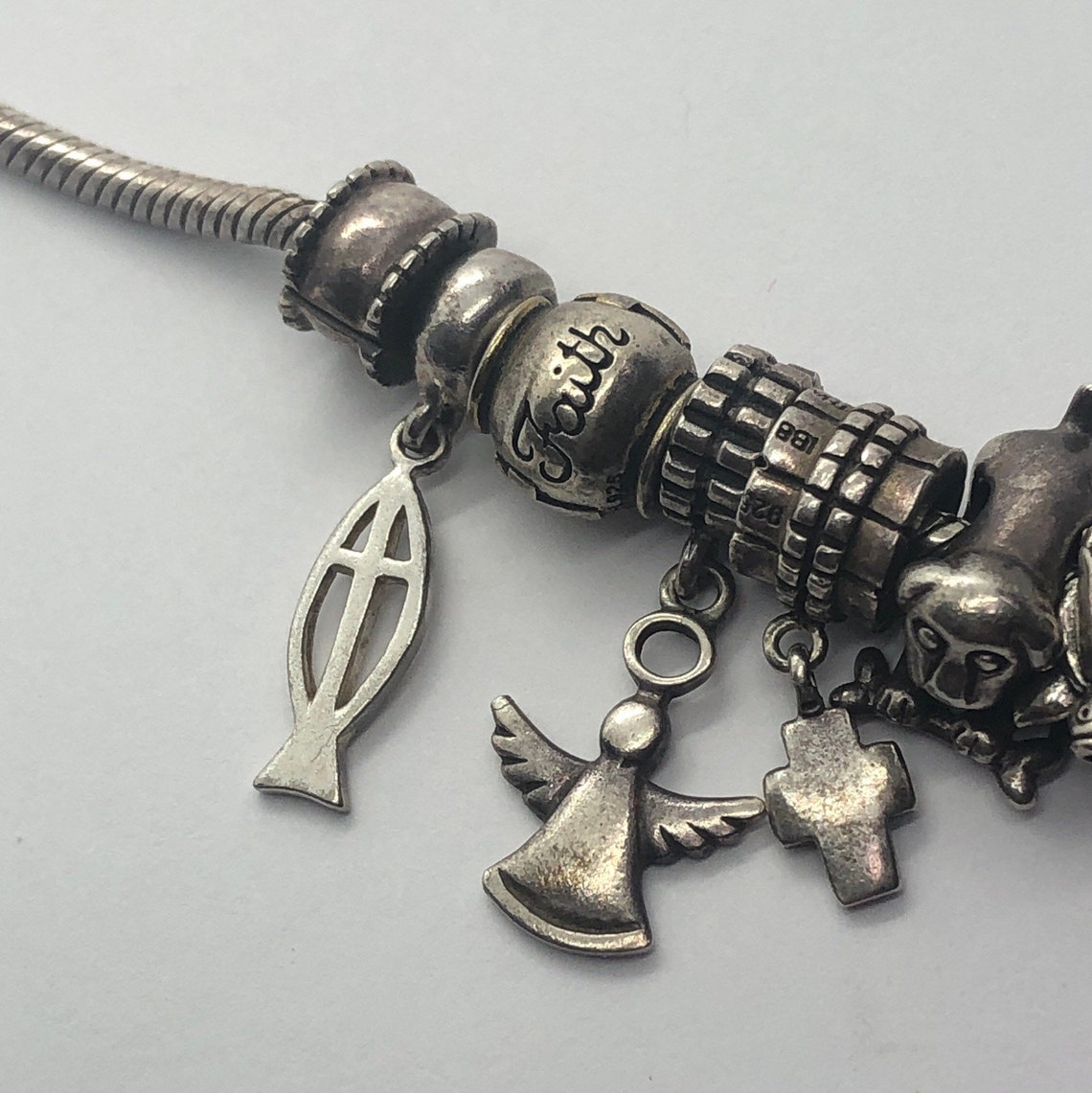 Sterling Silver PANDORA Religious Faith Charm Bracelet Etsy