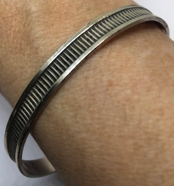 Navajo TAHE Sterling Bracelet Bangle, Sterling Silver TAHE