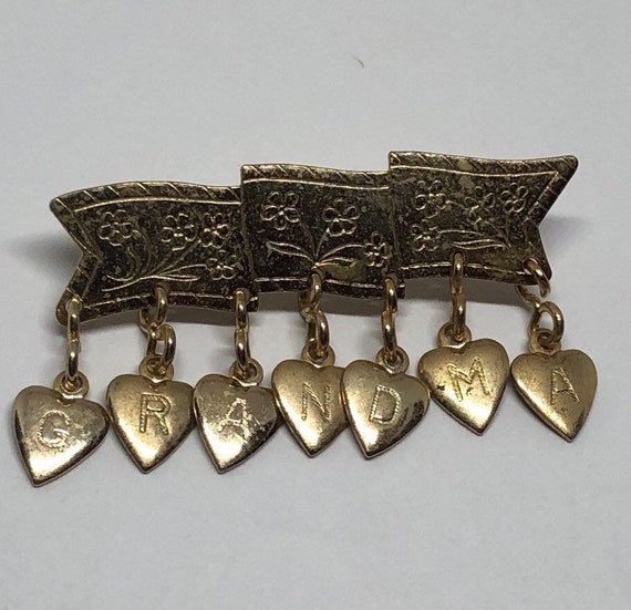 GRANDMA Brooch, Vintage Pin, Love Brooch, Charm B… - image 1