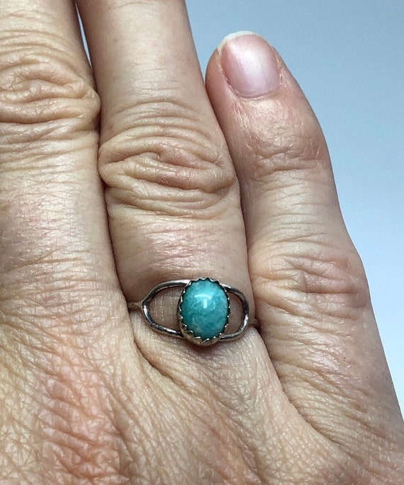 Silver Larimar Ring, Silver Delicate Ring, Sterli… - image 4