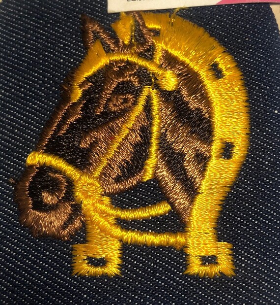 Vintage Horseshoe Patch, Jean Horse Patch, Iron O… - image 3