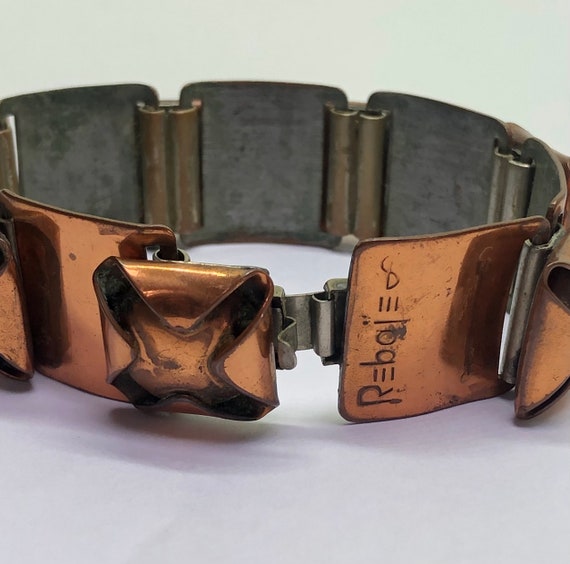 REBAJES Copper Link Bracelet, Mid Century 1950s C… - image 10