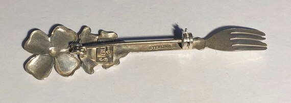 Sterling Silver LANG Irish Heart Fork Brooch Pin,… - image 8