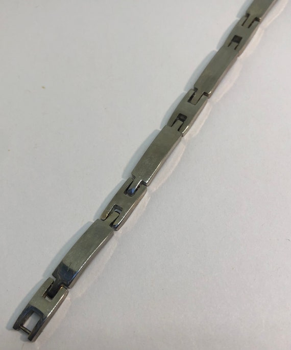 Sterling Silver Linked Bracelet, Signed Sterling … - image 6