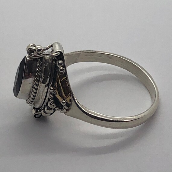 Poison Ring, Garnet Silver Poison Ring Size 4, Ri… - image 7