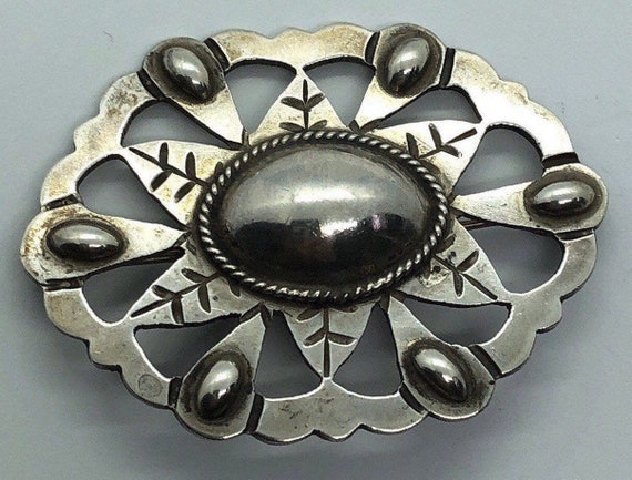 Concho Vintage Argent Sterling Mexique 2 Pouces - Visse Pour Selle, Ceinture Western