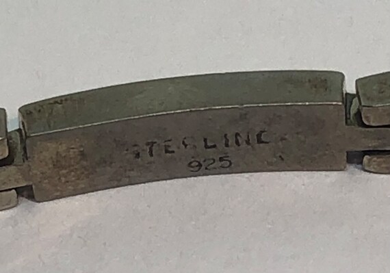 Sterling Silver Linked Bracelet, Signed Sterling … - image 9