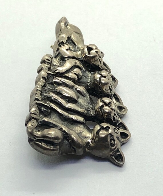 Silver Cats Brooch - image 7