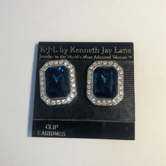 KJL Rhinestone Clip On Earrings, Kenneth Jay Lane… - image 2