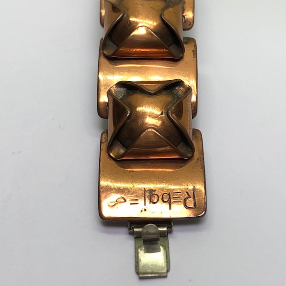 REBAJES Copper Link Bracelet, Mid Century 1950s C… - image 7