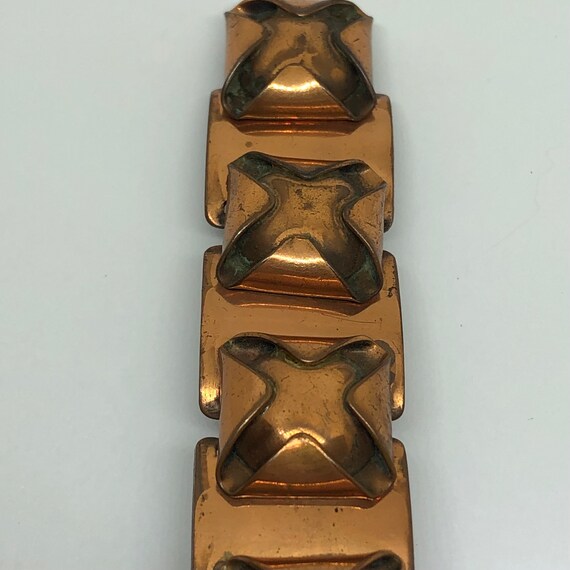 REBAJES Copper Link Bracelet, Mid Century 1950s C… - image 4