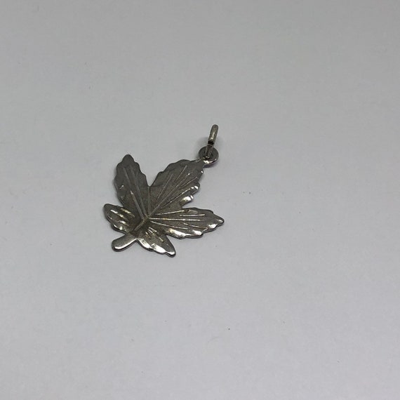 Leaf Silver Charm, Sterling Silver Charm - image 2
