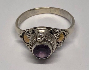 Poison Ring, Silver Amethyst Poison Ring Size 8, Ring Size 5