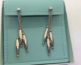 ROSS AND SIMONS Sterling Silver And 14K Gold Beaded Earrings