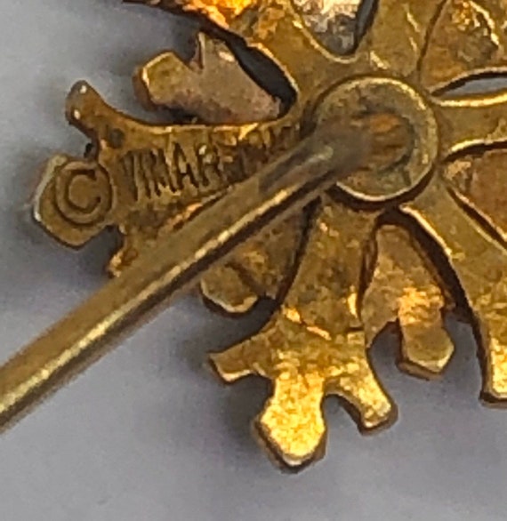 Vintage Snowflake Vimar 10K Gold Pin - image 9