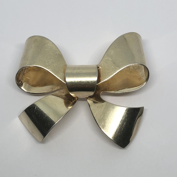 NAPIER Sterling Silver Bow Brooch, Signed Napier Sterling