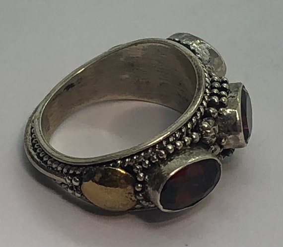 Sterling Silver Garnet Ring Size 4 1/2, Multi Sto… - image 6