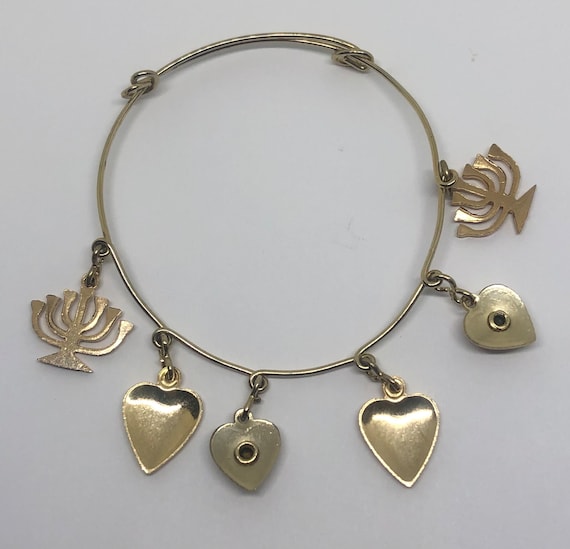 Vintage 1940's Sweetheart Charm Bracelet, JEWISH … - image 7
