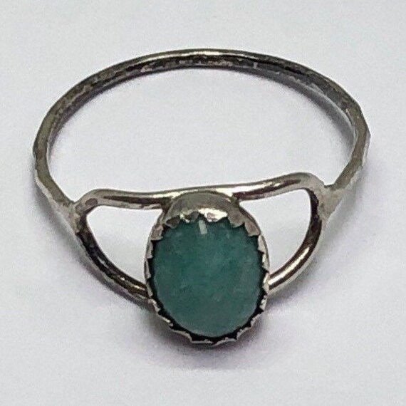 Silver Larimar Ring, Silver Delicate Ring, Sterli… - image 1