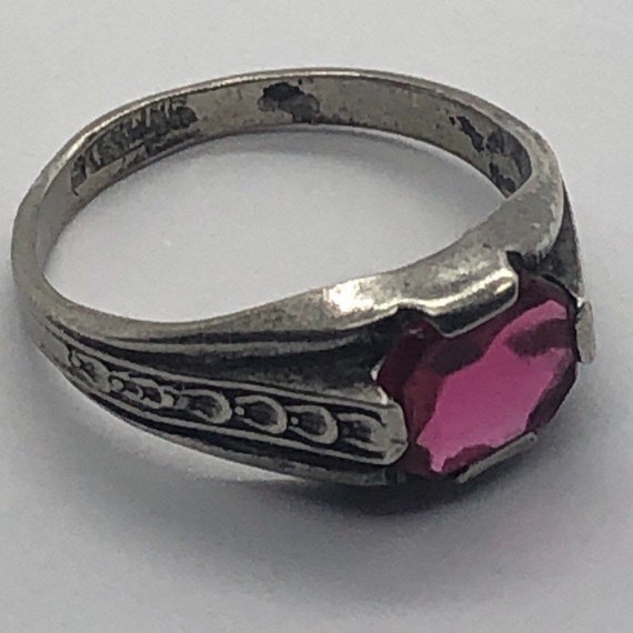 Antique Art Deco 1920's Sterling Silver Ring, Art