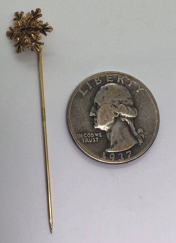 Vintage Snowflake Vimar 10K Gold Pin - image 4
