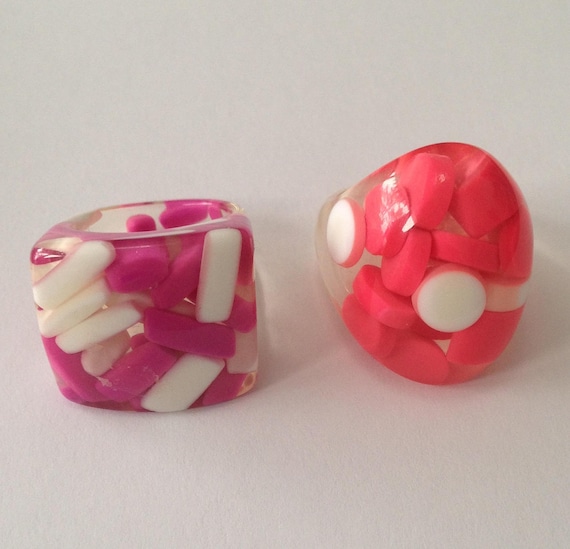 Chunky lucite sale rings