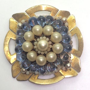 Antique Faux Pearl Art Deco Brooch