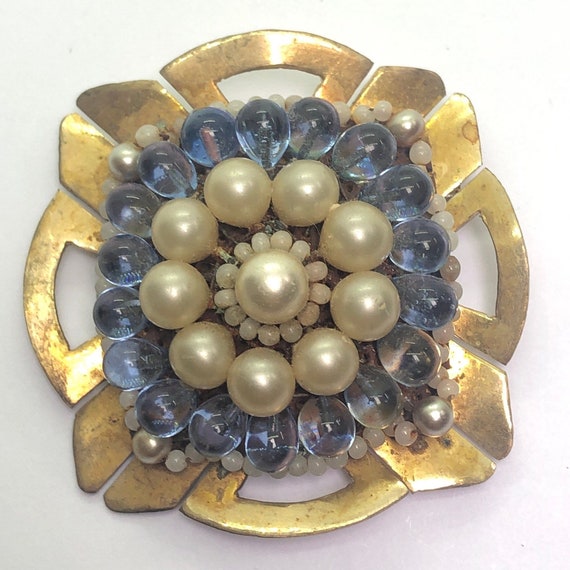 Antique Faux Pearl Art Deco Brooch