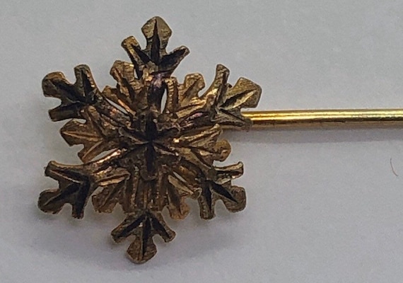 Vintage Snowflake Vimar 10K Gold Pin - image 5
