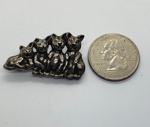 Silver Cats Brooch - image 5