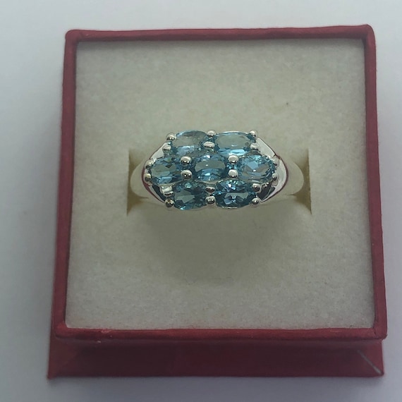 BLUE TOPAZ Sterling Silver Ring Size 8 1/2, Multi… - image 1