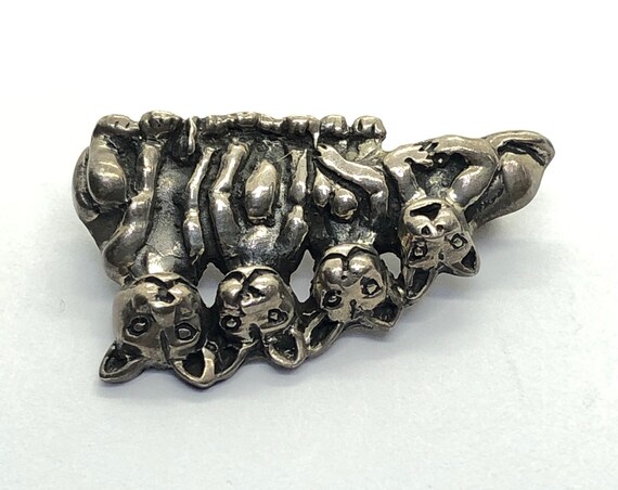 Silver Cats Brooch - image 9