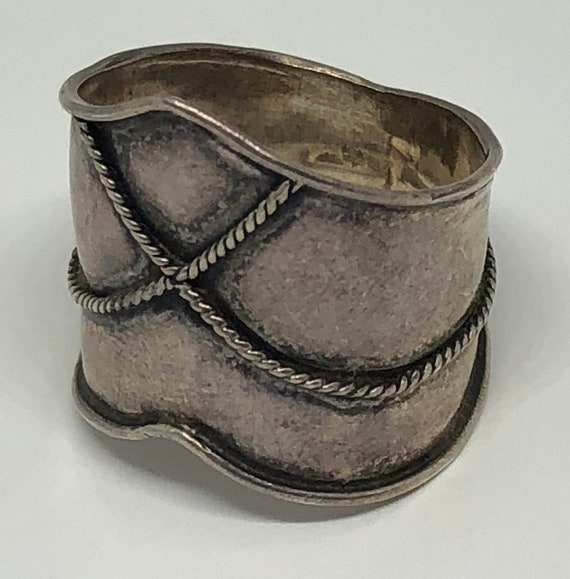 Beautiful Sterling Silver Ring, Silver Wide Band … - image 4