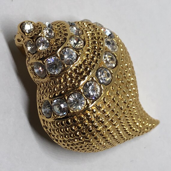 Kenneth Jay Lane Shell Brooch & Earrings, KJL Cry… - image 2