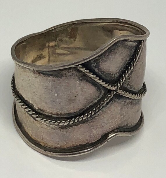 Beautiful Sterling Silver Ring, Silver Wide Band … - image 3